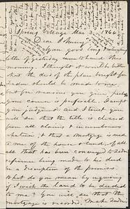 Letter from Zadoc Long to John D. Long, March 3, 1866