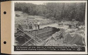 Contract No. 55, Portion of Petersham-New Salem Highway, Petersham, Franklin County (Worcester County?), 8ft. x 6ft. at Sta. 312+75, looking southeasterly, Franklin County, Mass., Jul. 6, 1936