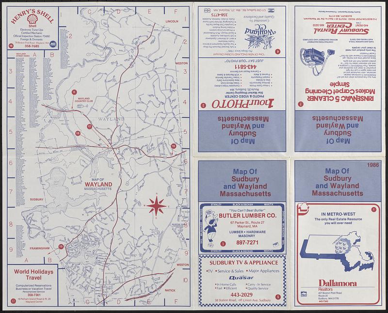 Map of Wayland & map of Sudbury, 1986 - Digital Commonwealth