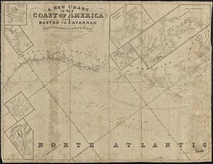 A new chart of the coast of America from Boston to Savannah with plans on an enlarged scale, of the principal harbours
