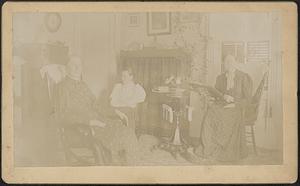 Three women seated in room