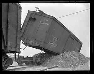 Freight car jumps bumper on Northern Cure, South Boston