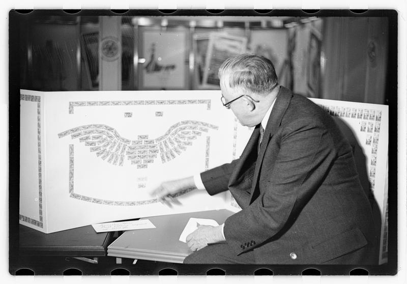Ernest D. Chase pres., birthday card of stamps