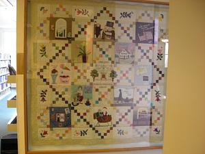 American cotton appliqued memorial quilt