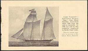 Cape topsail-schooner packet "Page," Capt. Oliver Hinckley