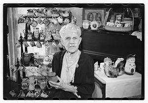 Mrs. Lue Stuart Wadsworth, collector of rare pitchers