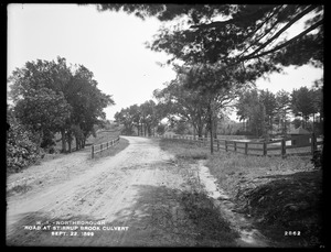 Wachusett Aqueduct, road at Stirrup Brook Culvert, Northborough, Mass., Sep. 22, 1899