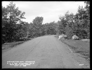 Distribution Department, Northern High Service Middlesex Fells Reservoir, road near west side of west basin, from the south, Stoneham, Mass., Sep. 27, 1899
