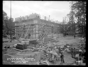 Distribution Department, Northern High Service Spot Pond Pumping Station, northeast corner, from the north, Stoneham, Mass., Sep. 27, 1899