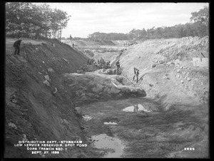 Distribution Department, Low Service Spot Pond Reservoir, core trench, Section 1, from the southeast, Stoneham, Mass., Sep. 27, 1899