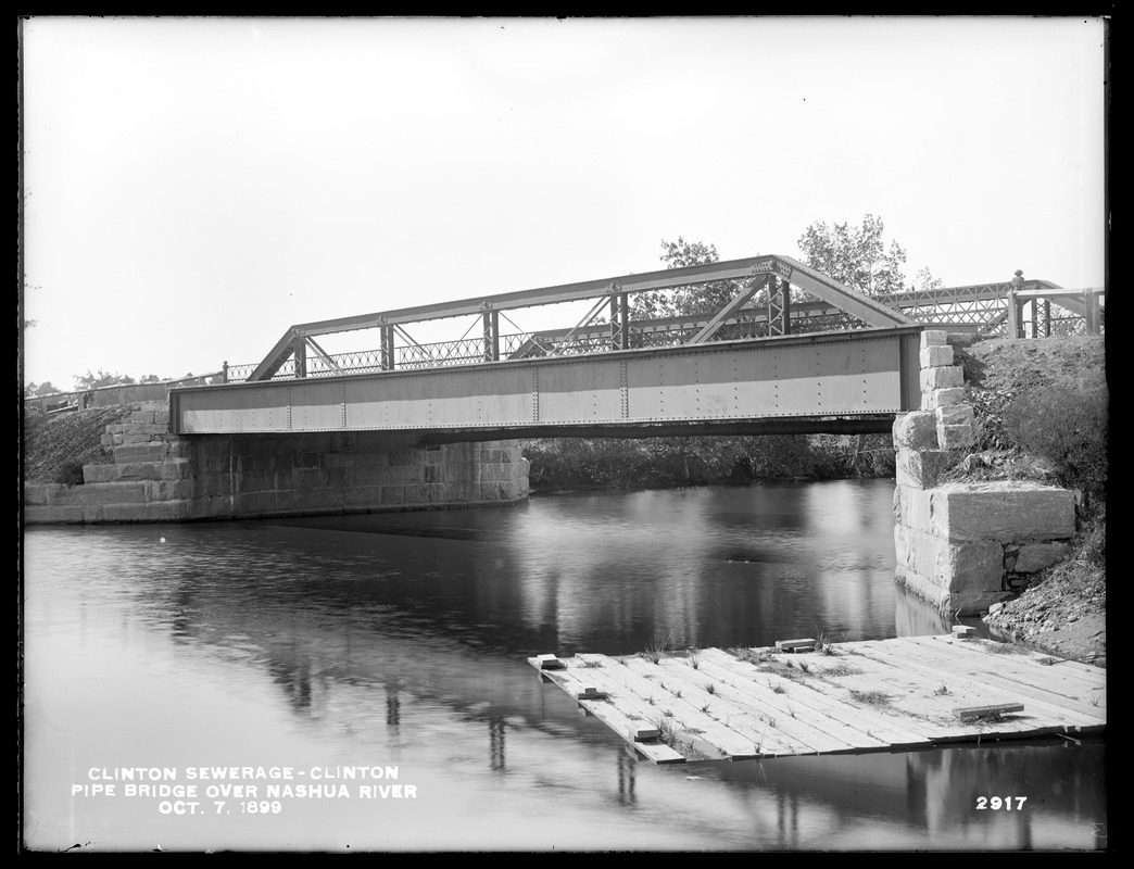 Clinton Sewerage, pipe bridge over Nashua River, Clinton, Mass., Oct. 7, 1899