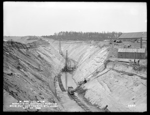 Wachusett Reservoir, North Dike, easterly portion, main cut-off trench, station 26+50; from the southeast, Clinton, Mass., Oct. 27, 1899