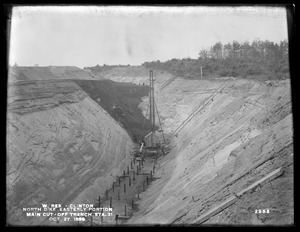 Wachusett Reservoir, North Dike, easterly portion, main cut-off trench, station 31; from the southeast, Clinton, Mass., Oct. 27, 1899