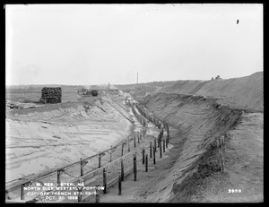 Wachusett Reservoir, North Dike, westerly portion, cut-off trench, station 59+50; from the west, Sterling, Mass., Oct. 30, 1899