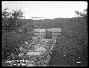 Wachusett Reservoir, North Dike, westerly portion, outlet to surface drain, station 5+78; from the north, Clinton, Mass., Oct. 30, 1899