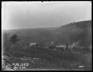Wachusett Reservoir, main dam site, from the east, in Boylston Street, Clinton, Mass., Nov. 13, 1899
