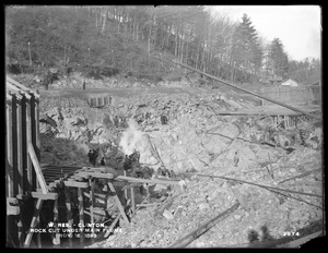 Wachusett Dam, rock cut under main flume, from the southwest, Clinton, Mass., Nov. 16, 1899