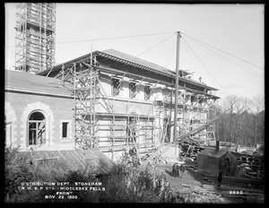 Distribution Department, Northern High Service Spot Pond Pumping Station, front, from the south, Stoneham, Mass., Nov. 22, 1899