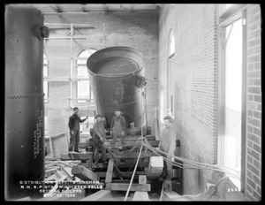 Distribution Department, Northern High Service Spot Pond Pumping Station, setting boilers, from the west, Stoneham, Mass., Nov. 22, 1899