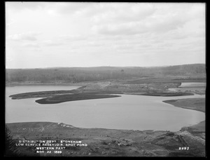 Distribution Department, Low Service Spot Pond Reservoir, western part, from the top of the chimney of the Northern High Service Pumping Station, Stoneham, Mass., Nov. 22, 1899