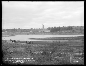 Distribution Department, Low Service Spot Pond Reservoir, east shore of pond, Section 1, near Northern High Pumping Station, from the west, Stoneham, Mass., Nov. 22, 1899