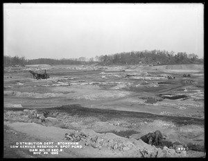 Distribution Department, Low Service Spot Pond Reservoir, Dam No. 10, Section 3, from the south on Hammer Neck, Stoneham, Mass., Nov. 29, 1899