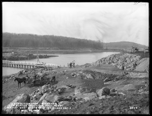 Distribution Department, Low Service Spot Pond Reservoir, riprap on west shore of Great Island, Section 5, from the southeast, Stoneham, Mass., Nov. 29, 1899