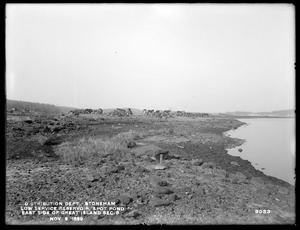 Distribution Department, Low Service Spot Pond Reservoir, east side of Great Island, Section 5, before stripping, from the south, Stoneham, Mass., Nov. 9, 1899