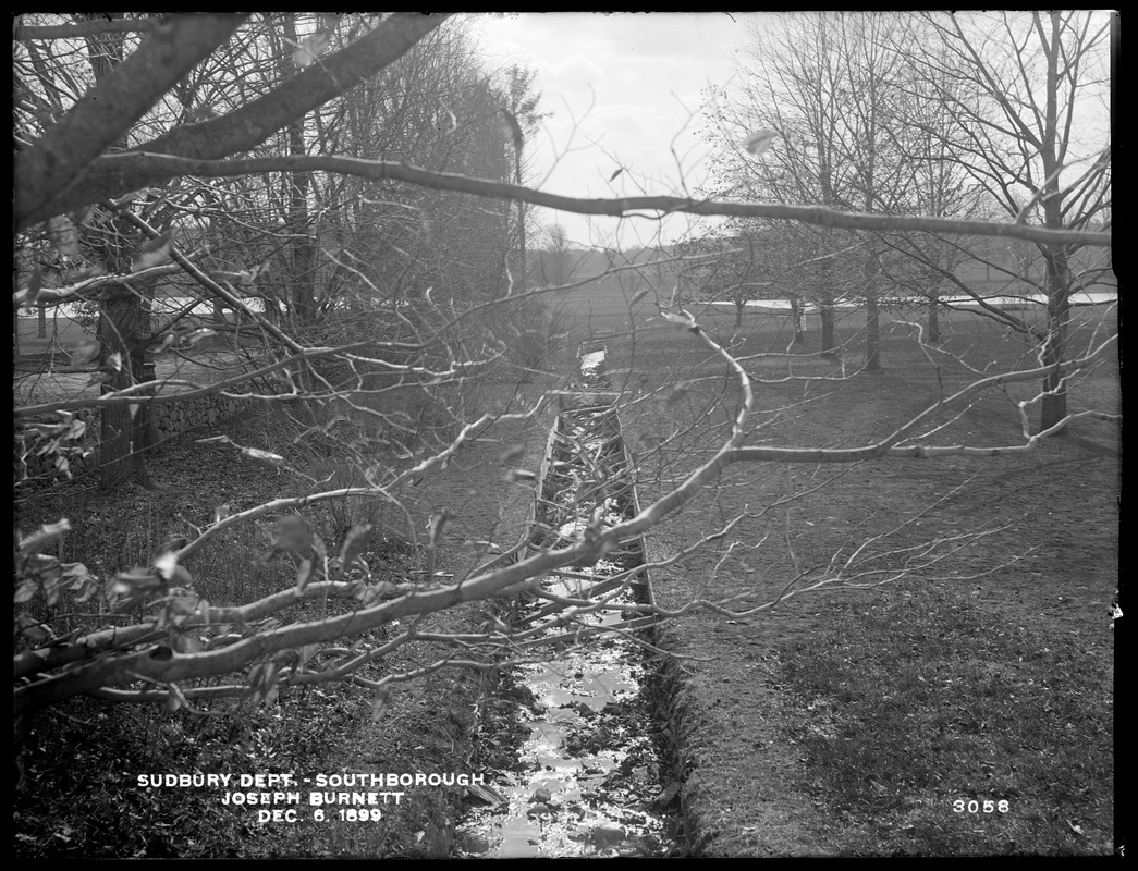 Sudbury Department, Joseph Burnett's Estate, drainage ditch, Southborough, Mass., Dec. 6, 1899