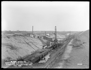 Wachusett Reservoir, North Dike, westerly portion, plant for driving sheeting, Sterling, Mass., Dec. 1899