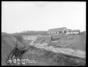 Wachusett Reservoir, North Dike, easterly portion, plant for driving 6-inch sheeting, Clinton, Mass., Dec. 1899