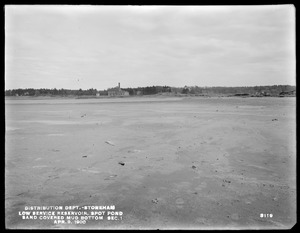 Distribution Department, Low Service Spot Pond Reservoir, sand covered mud bottom, Section 1, Stoneham, Mass., Apr. 9, 1900