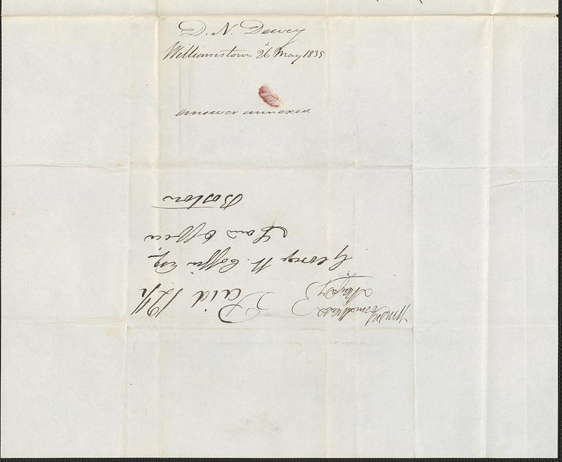 D.N. Dewey to George Coffin, 26 May 1835 - Digital Commonwealth