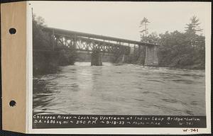 Chicopee River, looking upstream at Indian Leap Bridge, drainage area = 686 square miles, Ludlow, Mass., 3:40 PM, Sep. 18, 1933