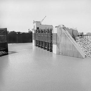 Hurricane Barrier flooded during construction, New Bedford