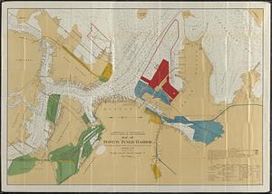 Map of Boston inner harbor to accompany report under chapter 93, resolves of 1907, December 1, 1907