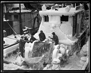 Ice covered boat