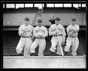 L to R: Boston Braves Babe Dahlgren, Max Bishop, Joe Cronin, and Billy Werber