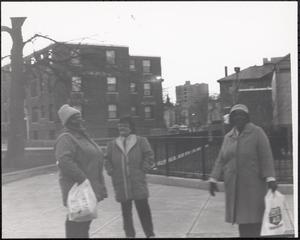 Three women outside Newtowne Court