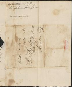 Matthew Lindsey to the Secretary of the Commonwealth, 18 May 1833