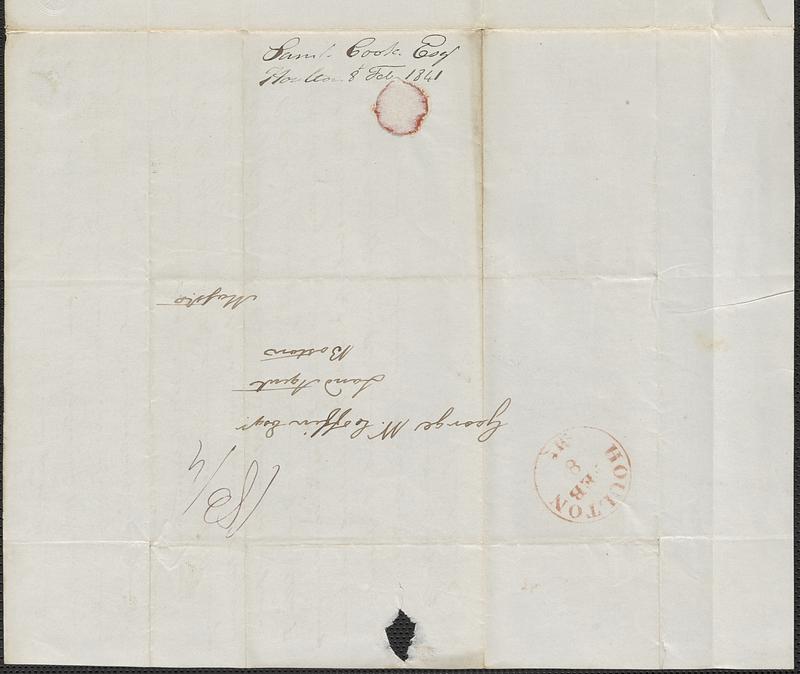Samuel Cook to George Coffin, 8 February 1841 - Digital Commonwealth