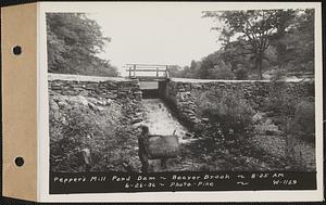 Beaver Brook at Pepper's mill pond dam, Ware, Mass., 8:25 AM, Jun. 26, 1936