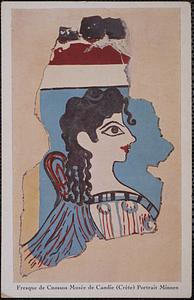 Fresque de Cnossos Musée de Candide (Crète) portrait Minoen