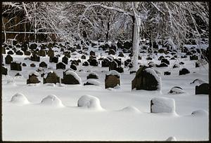 Granary Burying Ground in winter