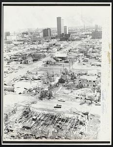 Lubbock, Tex. - Downtown Lubbock was hard struck by a tornado that roared through the city late 3/11. Several persons were killed and hundreds injured. Damage is expected to run in the multi-millions.