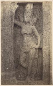 Carving on right side of entrance, Draupadi Ratha, Mamallapuram, India