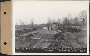 Contract No. 82, Constructing Quabbin Hill Road, Ware, looking ahead from Sta. 124+00, Ware, Mass., May 5, 1939