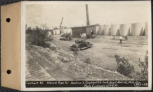 Contract No. 85, Manufacture and Delivery of Precast Concrete Steel Cylinder Pipe, Southborough, Framingham, Wayland, Natick, Weston, stored pipe for Section 7, Contract 73, Natick, Mass., May 29, 1939