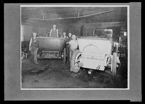 Interior of Butler’s Garage, first garage in Natick