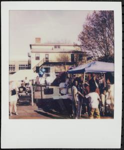 Group of people under a tent, Margaret Fuller Neighborhood House